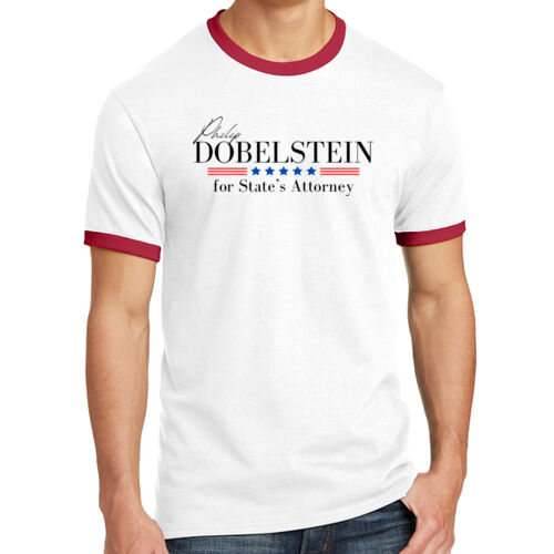 Philip Dobelstein for State's Attorney Design PD1 on a Port & Company ® - Core Cotton Ringer Tee Thumbnail